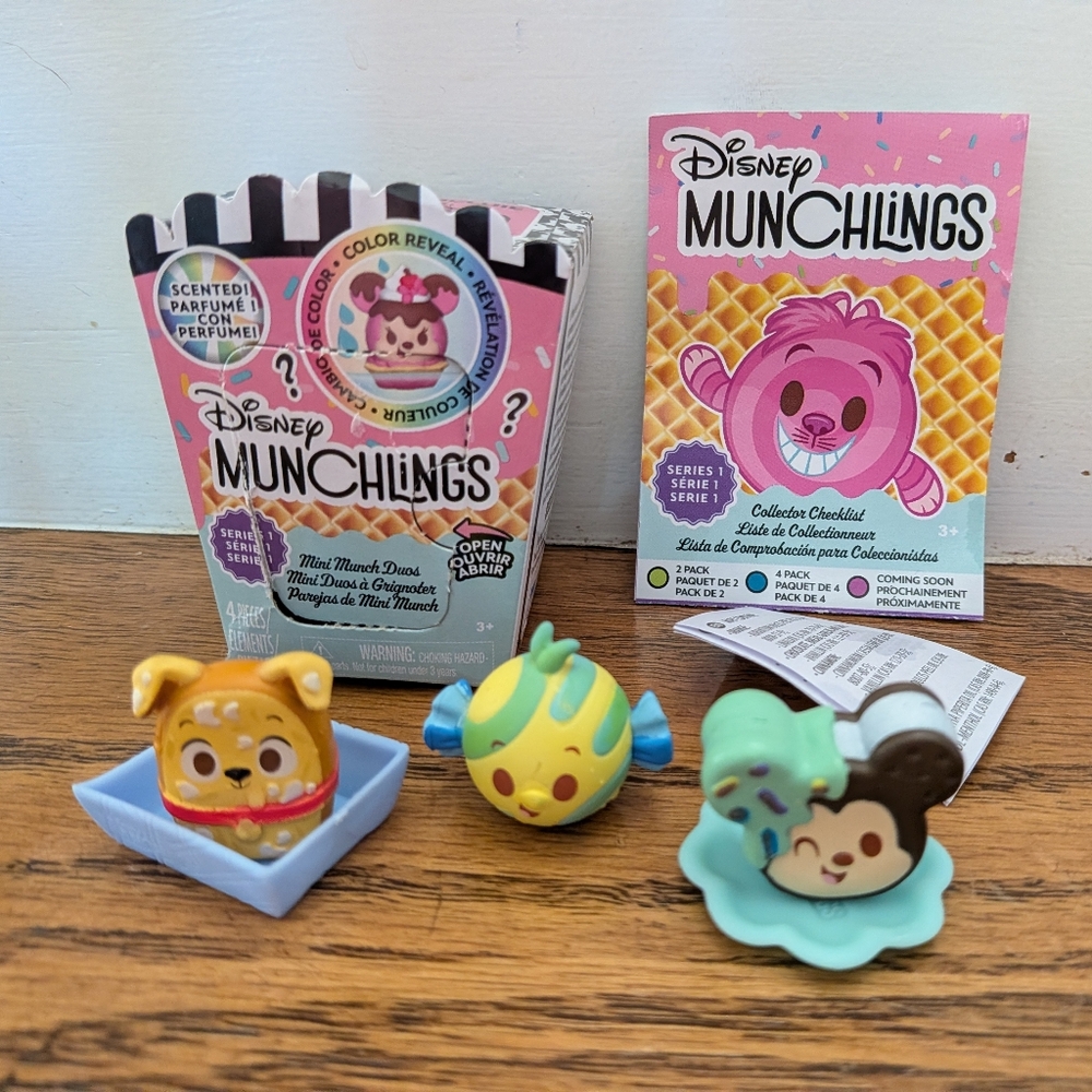 Disney munchlings series 1 figures color changing Mickey flounder dalmatian